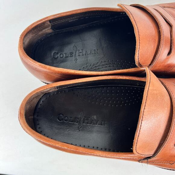 Cole Haan Warner Grand Penny Loafers Men's 10 Brown Tan Leather Slip-On C11444 - Picture 9 of 10